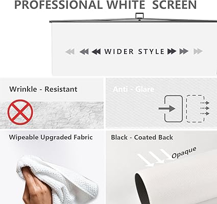 RAUBAY 78.7 x 82.7in Large Collapsible White Screen Backdrop
